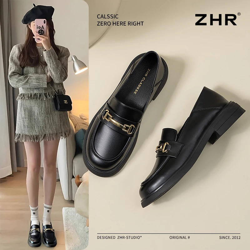 ZHR/则则复古乐福鞋女2025秋季经典学院风小皮鞋一脚蹬单鞋女鞋