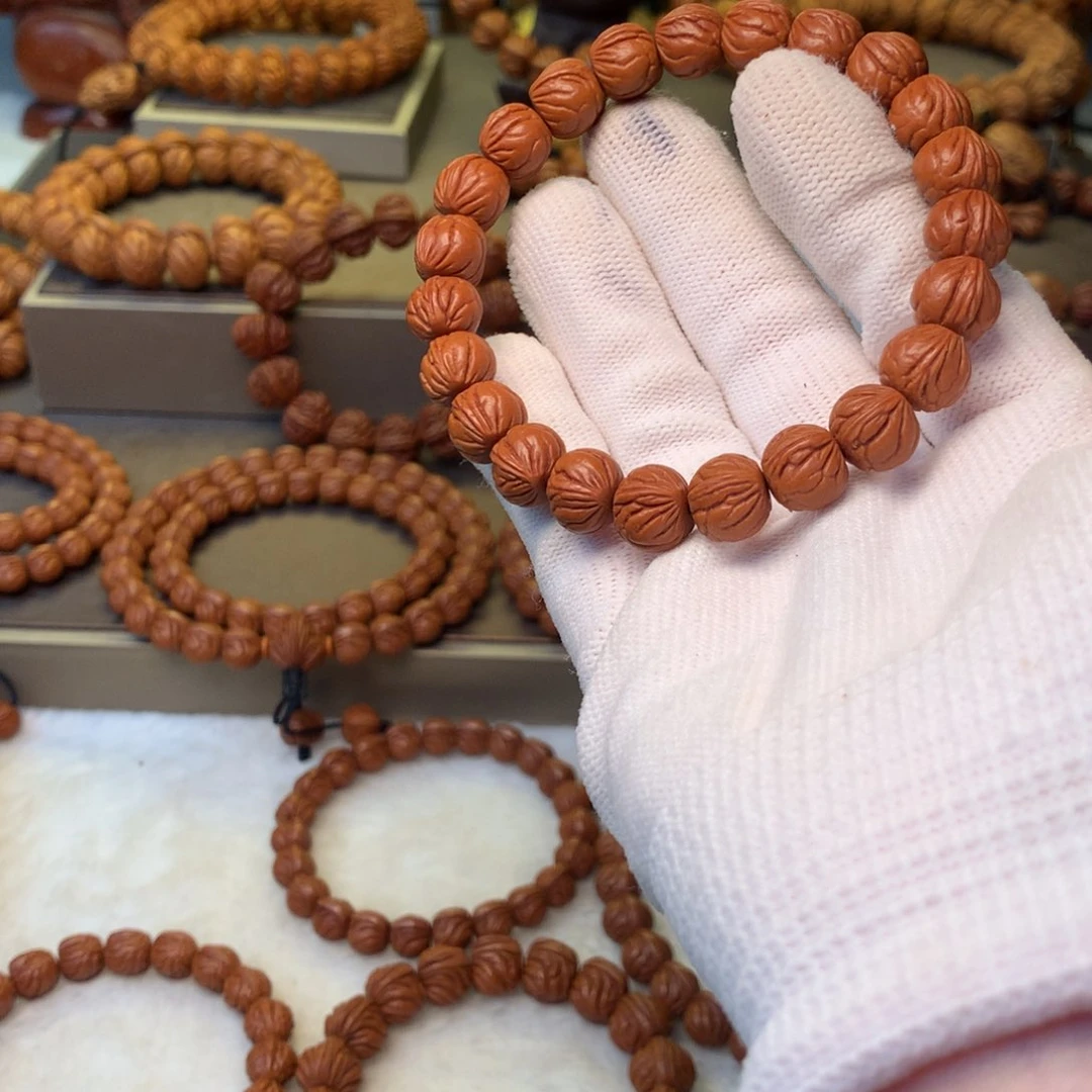 高***庄桃核手串秦岭龙纹