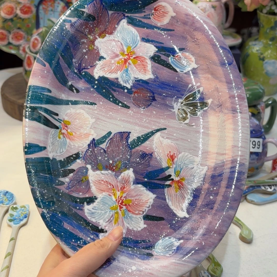 景德镇手绘高温釉下彩陶瓷茶具