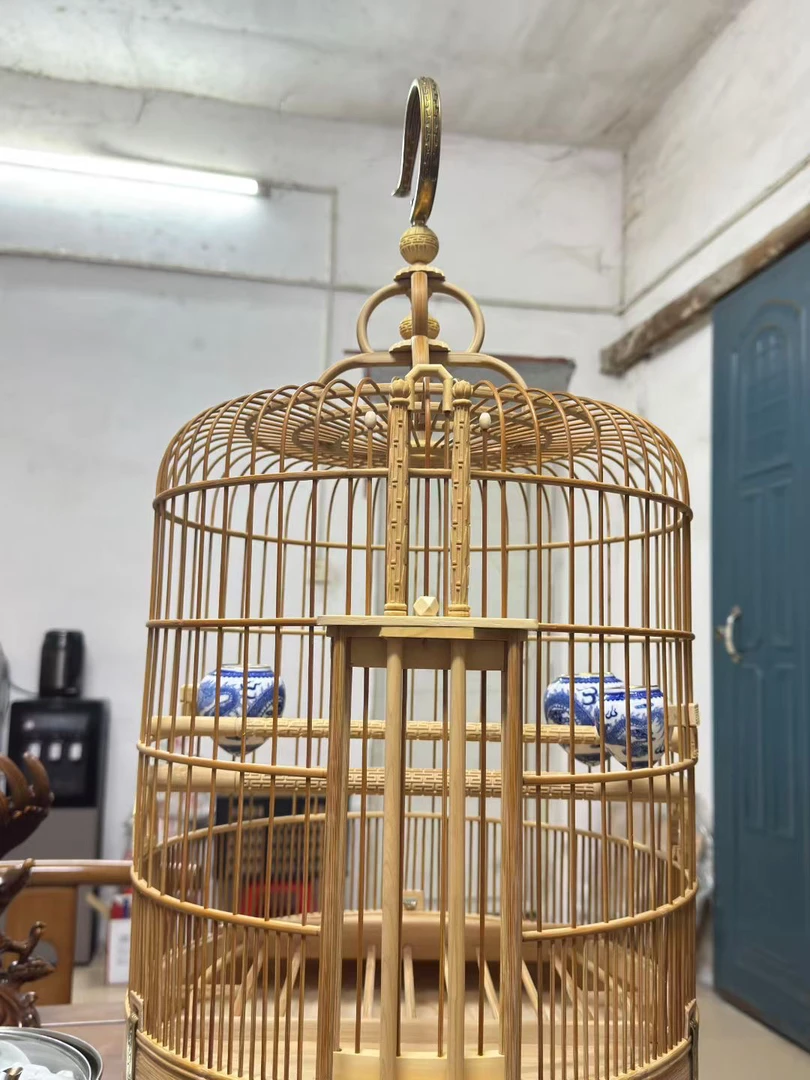 原色老楠竹手工广式画眉八哥鸟笼广西底高档大号