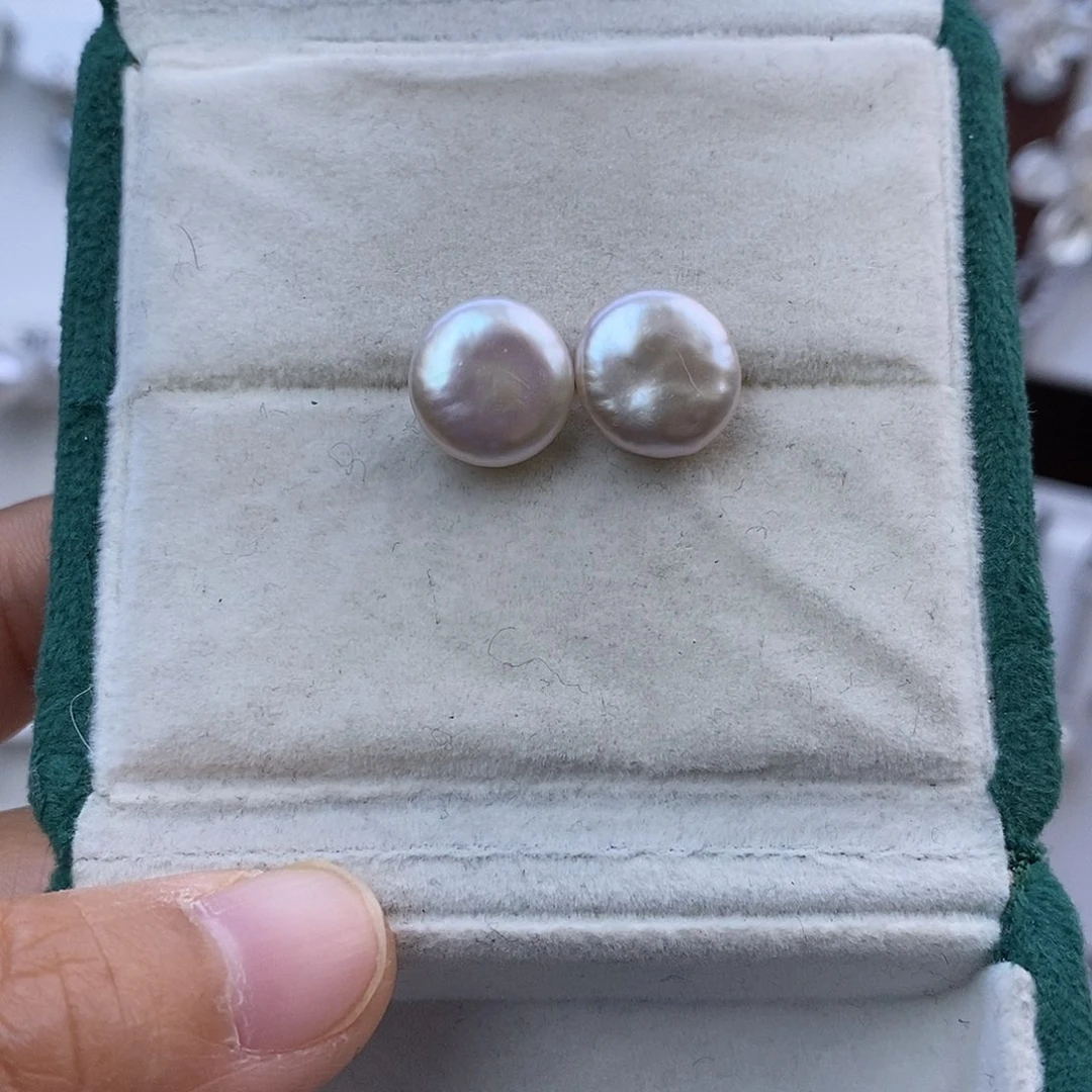 银S925镶嵌淡水珍珠耳饰