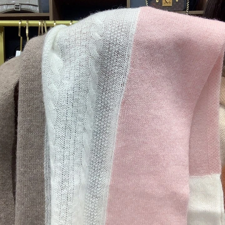 粉色三色围巾123456