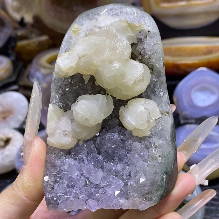 未镶嵌珠宝半成品水晶小方糖奇石簇