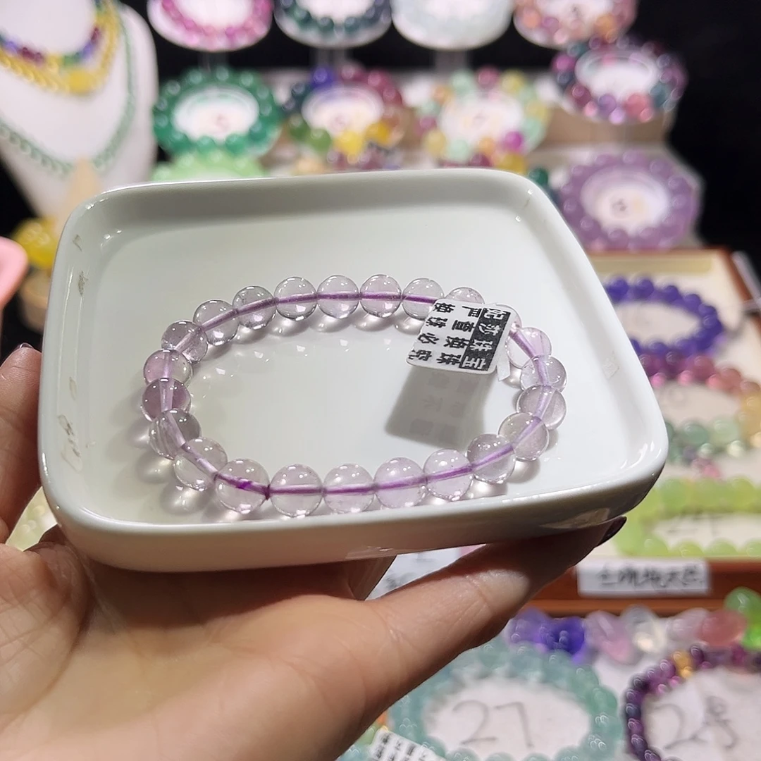 未镶嵌手链萤石冰透紫