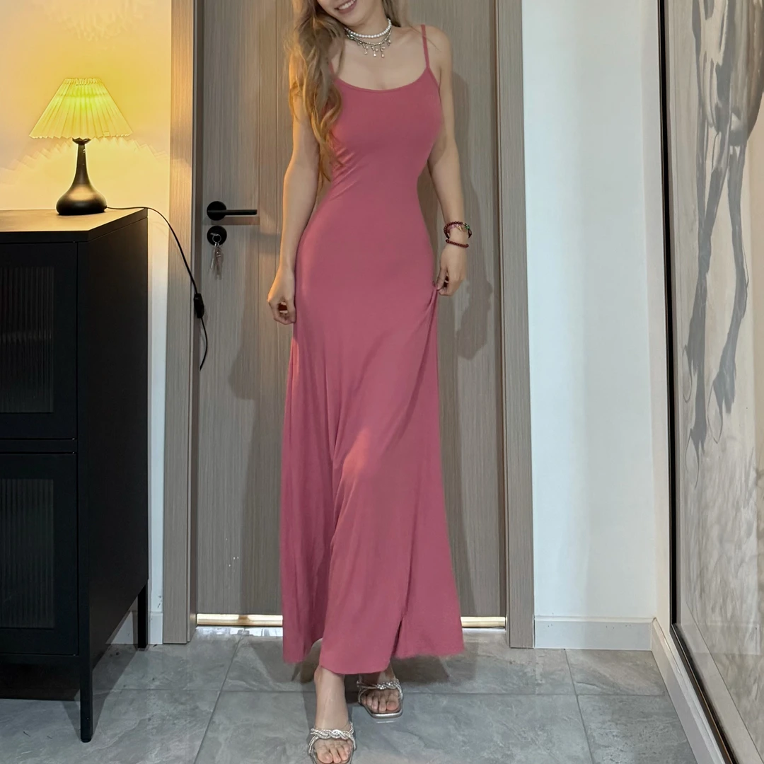 法式夏季显瘦气质后妈裙2025新款爆款洋气收腰吊带连衣裙