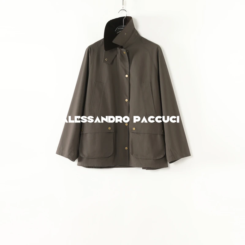 AP洛哥53108WT【油封岁月】棉翻领撞色油蜡风格多口袋时尚休闲外套