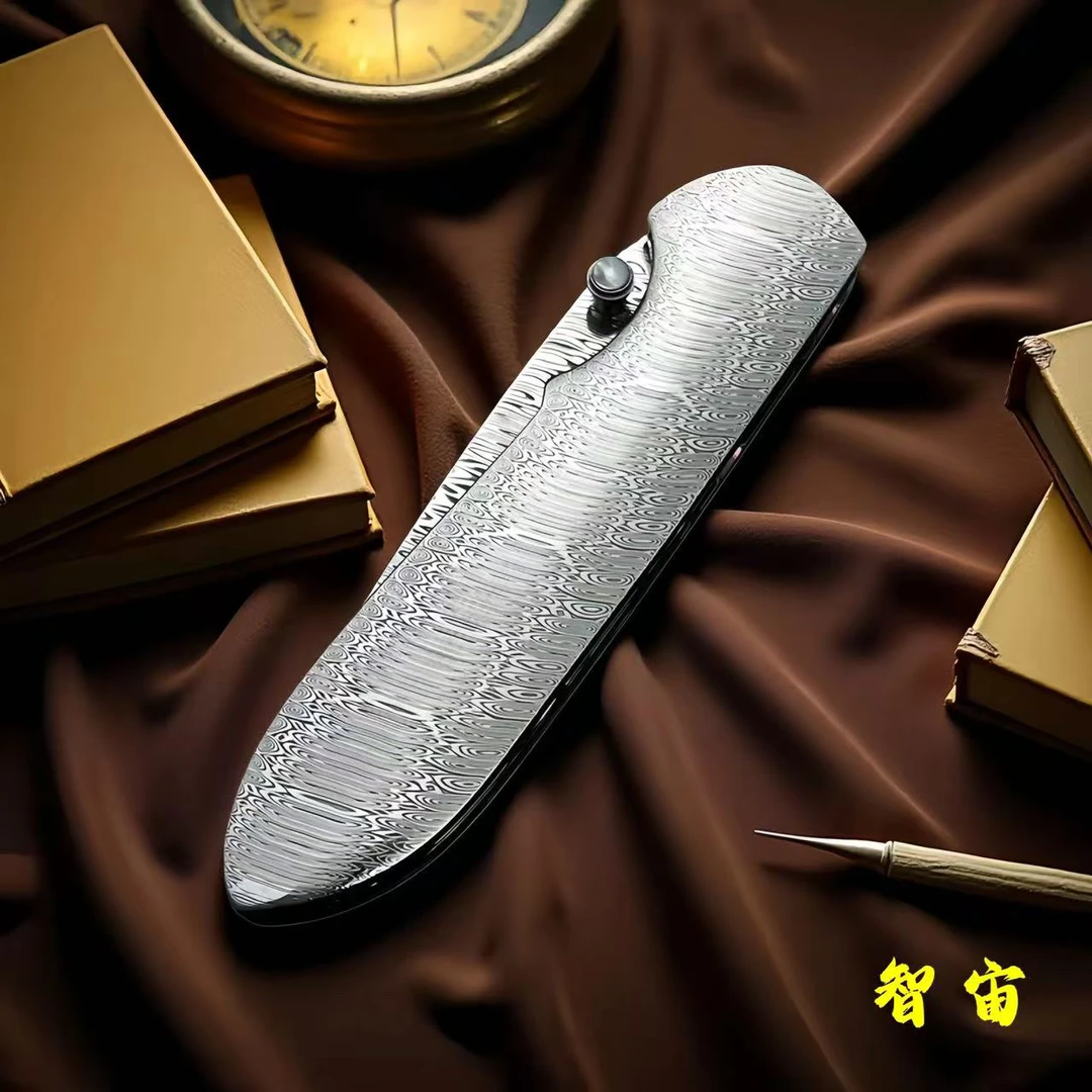 【智宙】冰魄 瑞典大马士革粉末钢 高端收藏级水果刀