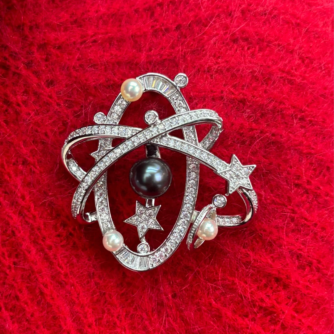 【星球】海水大溪地+AKOY胸针 4-5mm+8-9mm（合金) X988