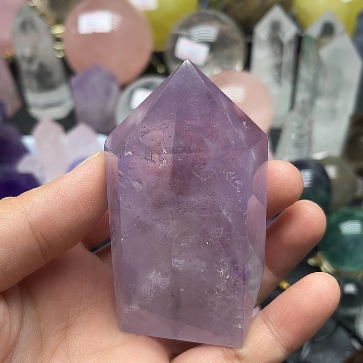 珠宝半成品水晶未镶嵌173克紫水晶柱