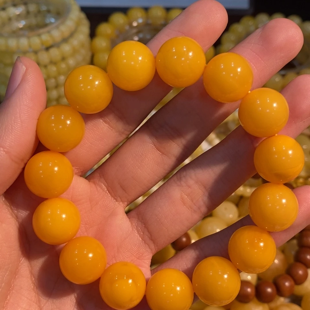 琥珀未镶嵌珠宝奇石手串