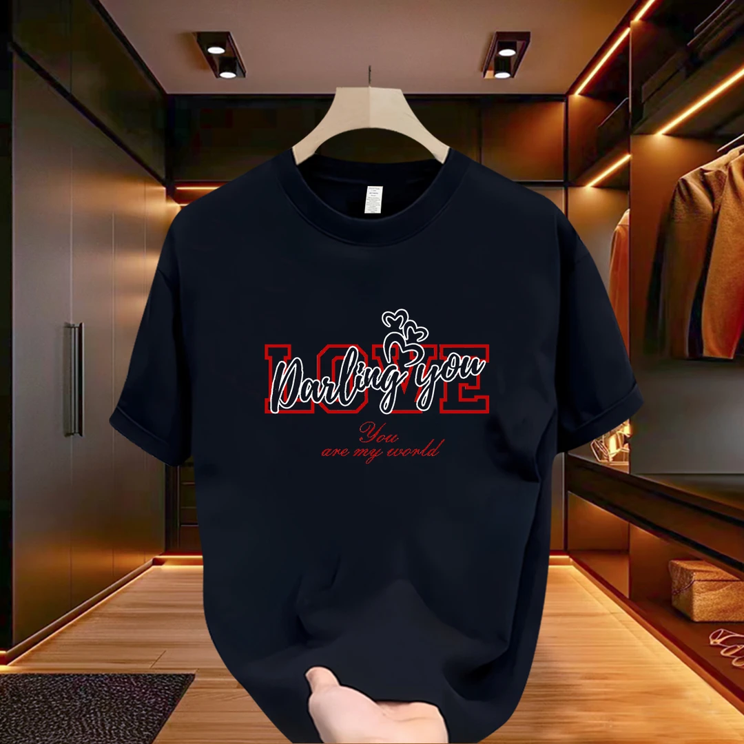 夏季2025新款男士纯棉T恤短袖休闲时尚半袖宽松轻奢痞帅男装上衣