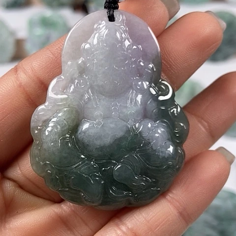 翡翠颈饰未镶嵌黄财神爷福利