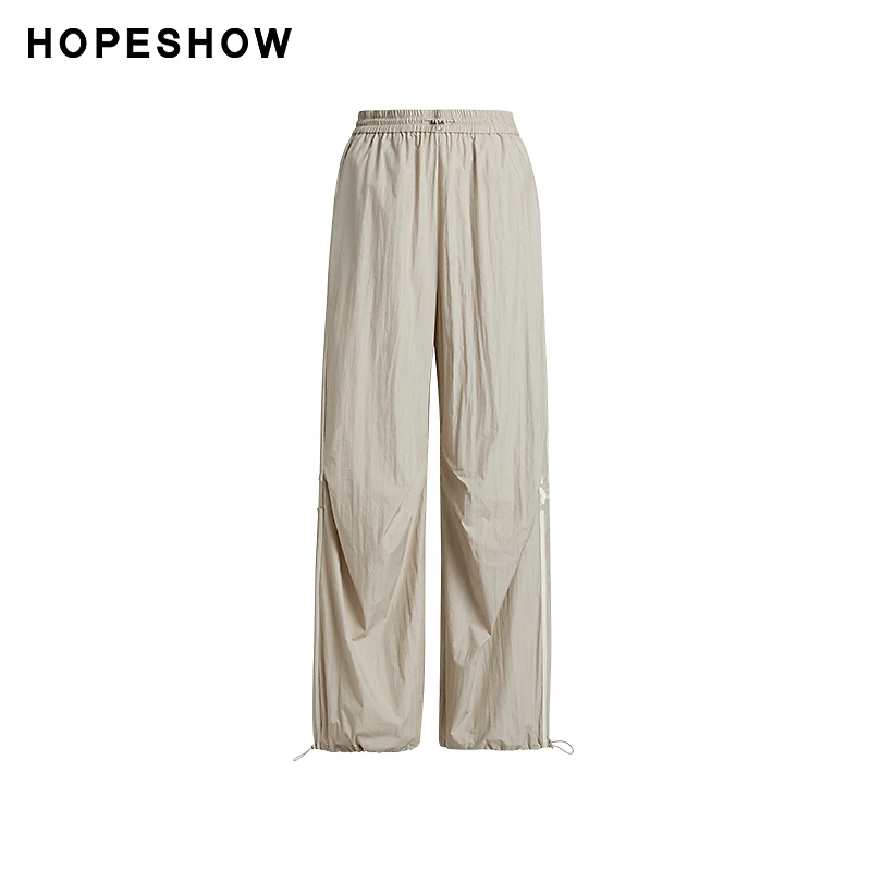 红袖春秋季新款女装 主题印撞色边抽绳工装运动裤89124061209