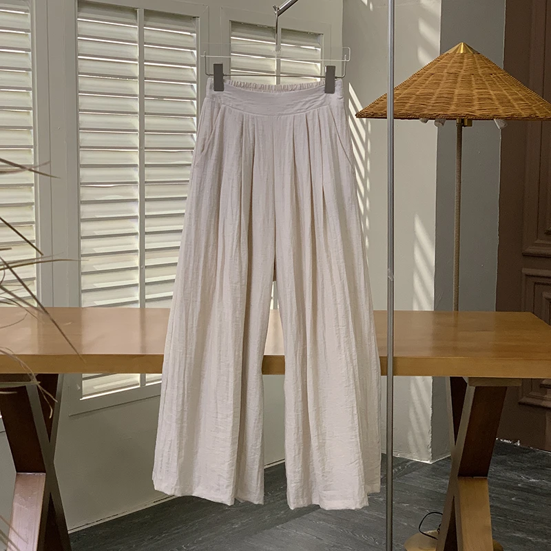 L-XXK-C79 垂感直筒裤舒适高腰时尚休闲女士春夏宽松休闲裤
