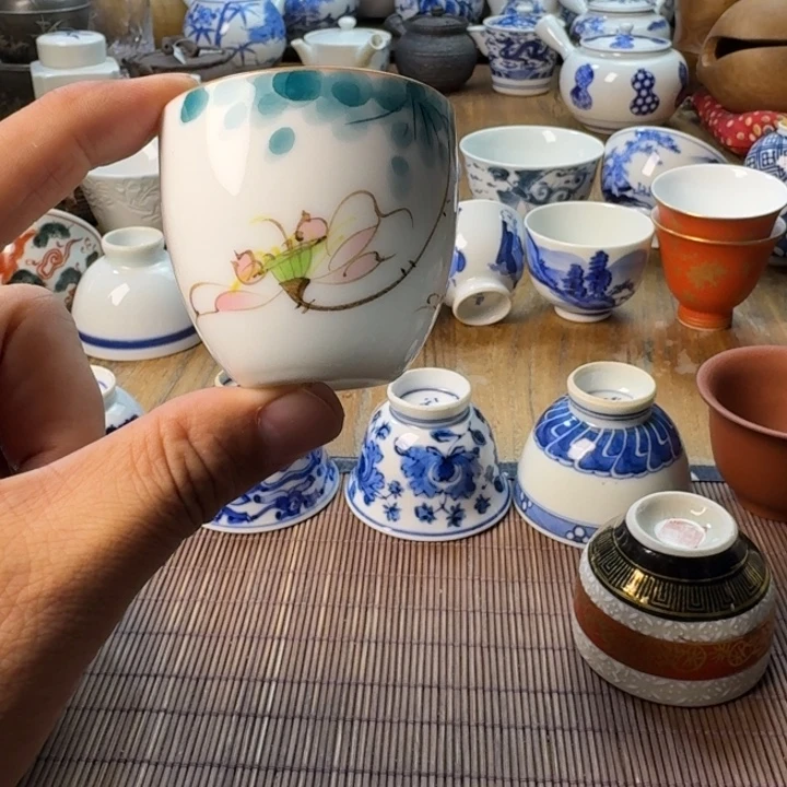 青花瓷器杯子茶具