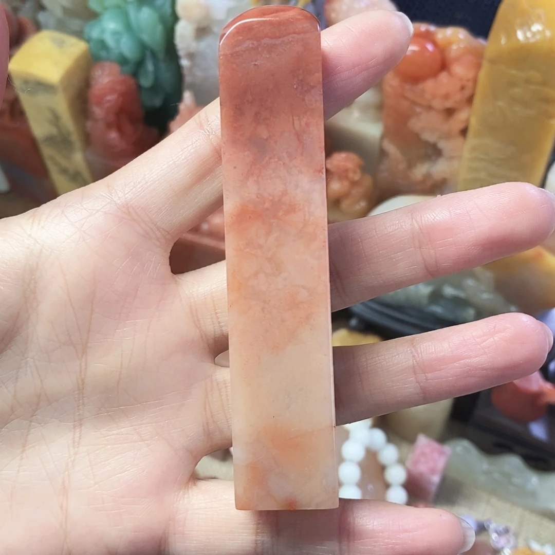 印石寿山石桃花冻