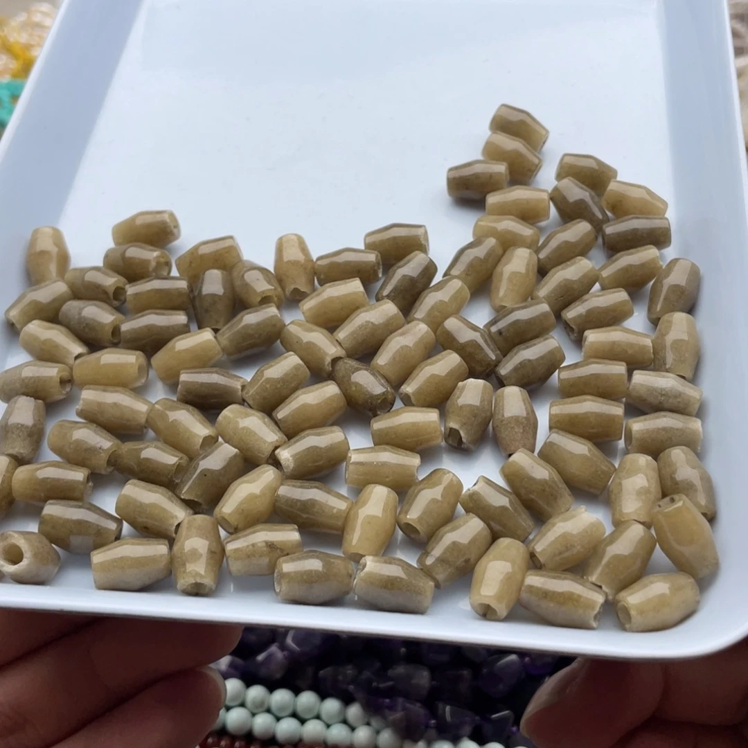 玛瑙/玉髓合金珠宝半成品30个装卡8^11mm古铜玉大孔鼓珠