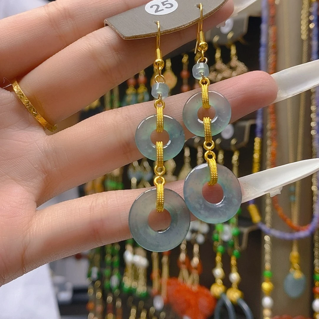 翡翠合金耳饰翡翠