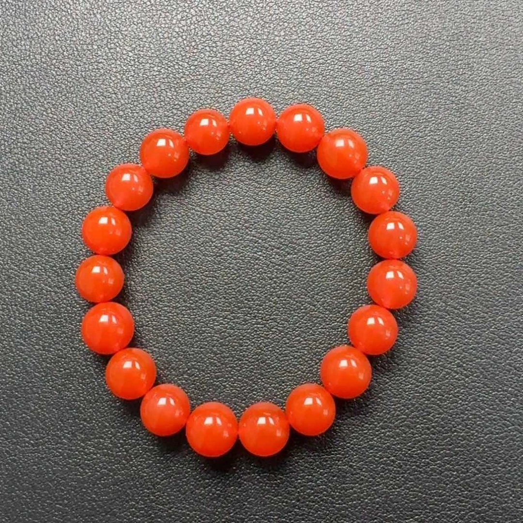 南红玛瑙未镶嵌圆珠手串10+