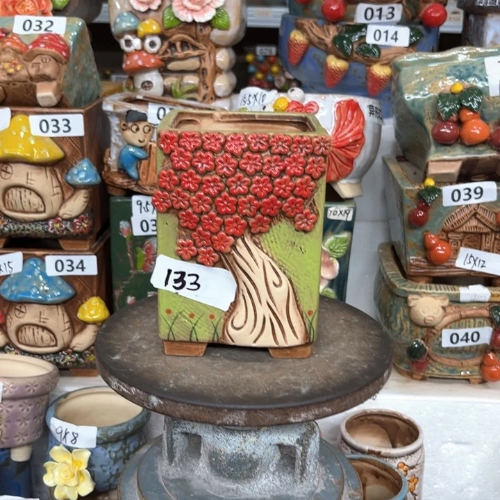 紫砂花盆粗陶材质多肉花盆