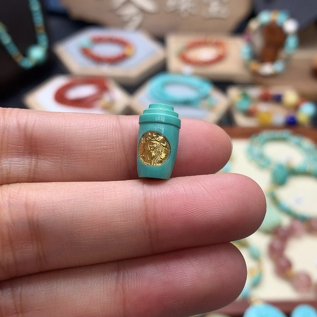 绿松石挂件18K金镶嵌✨***®定制