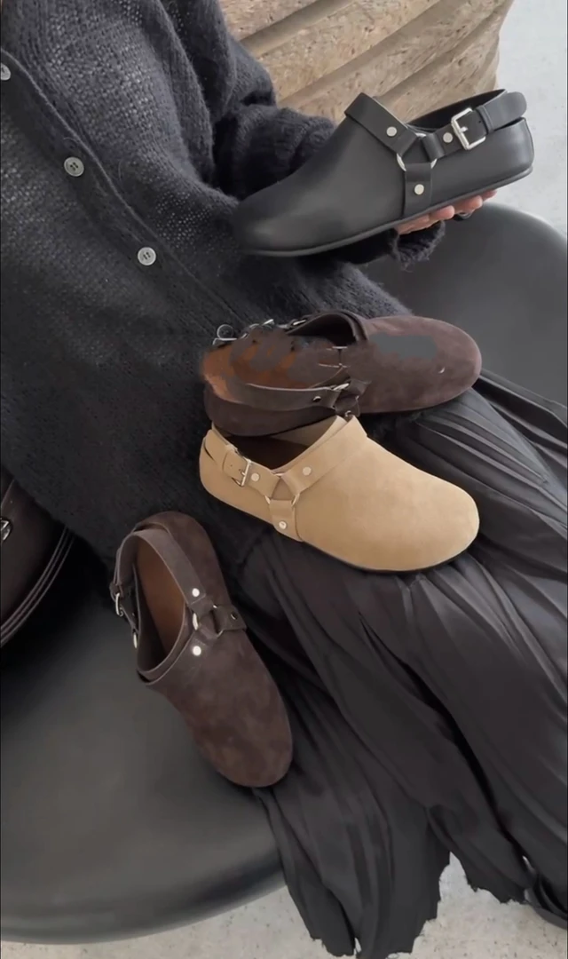 早春新款真皮勃肯鞋