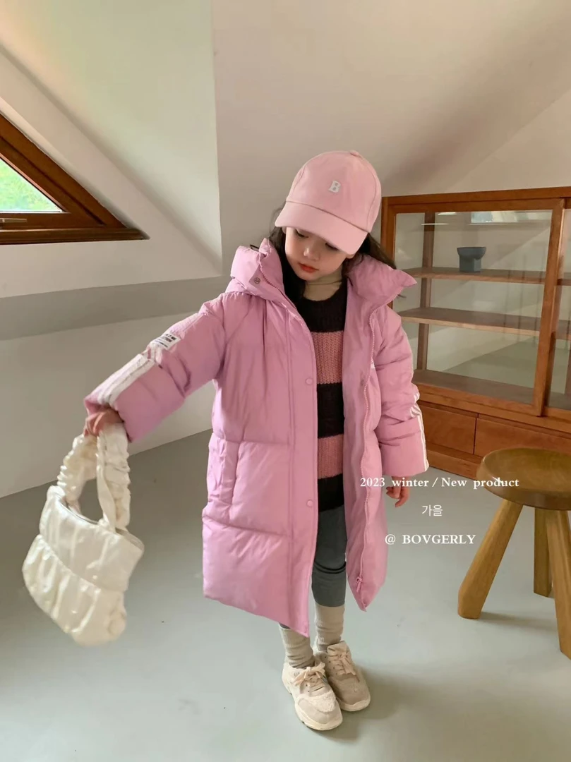羽绒服女童中长款加厚洋气冬款连帽保暖时尚