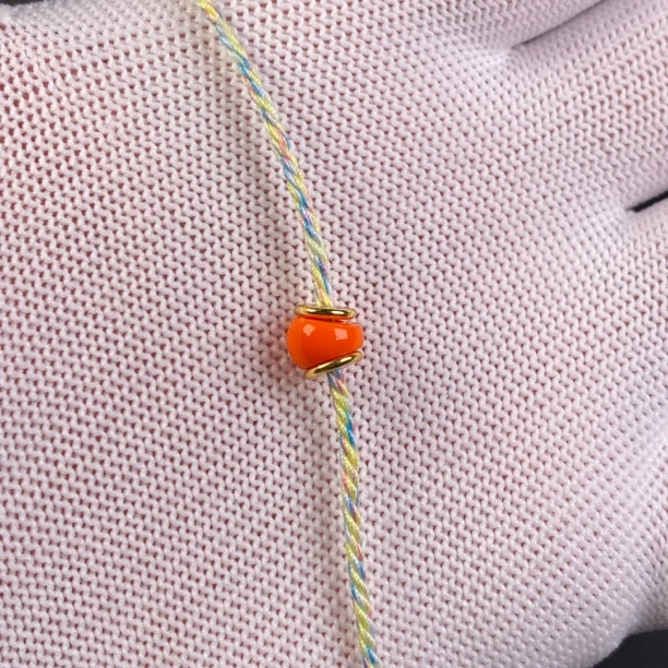 纯手工橘黄色精工斜切大肠马蹄珠迷你可爱星月菩提雕刻隔珠彩色