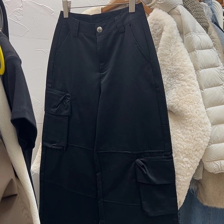 今日新款 黑色工装裤S