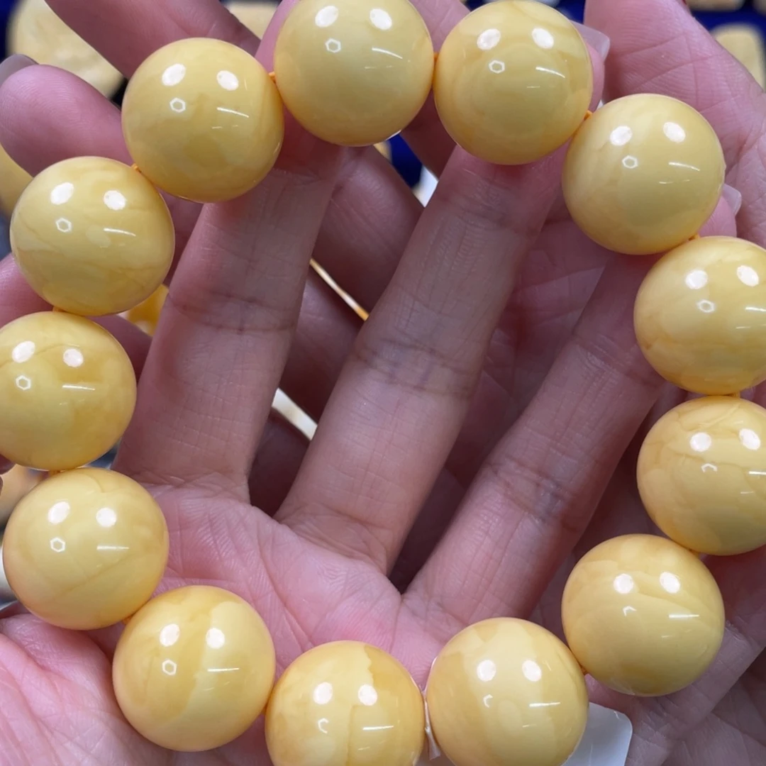 裸石蜜蜡未镶嵌琥珀蜜蜡手串卡18mm
