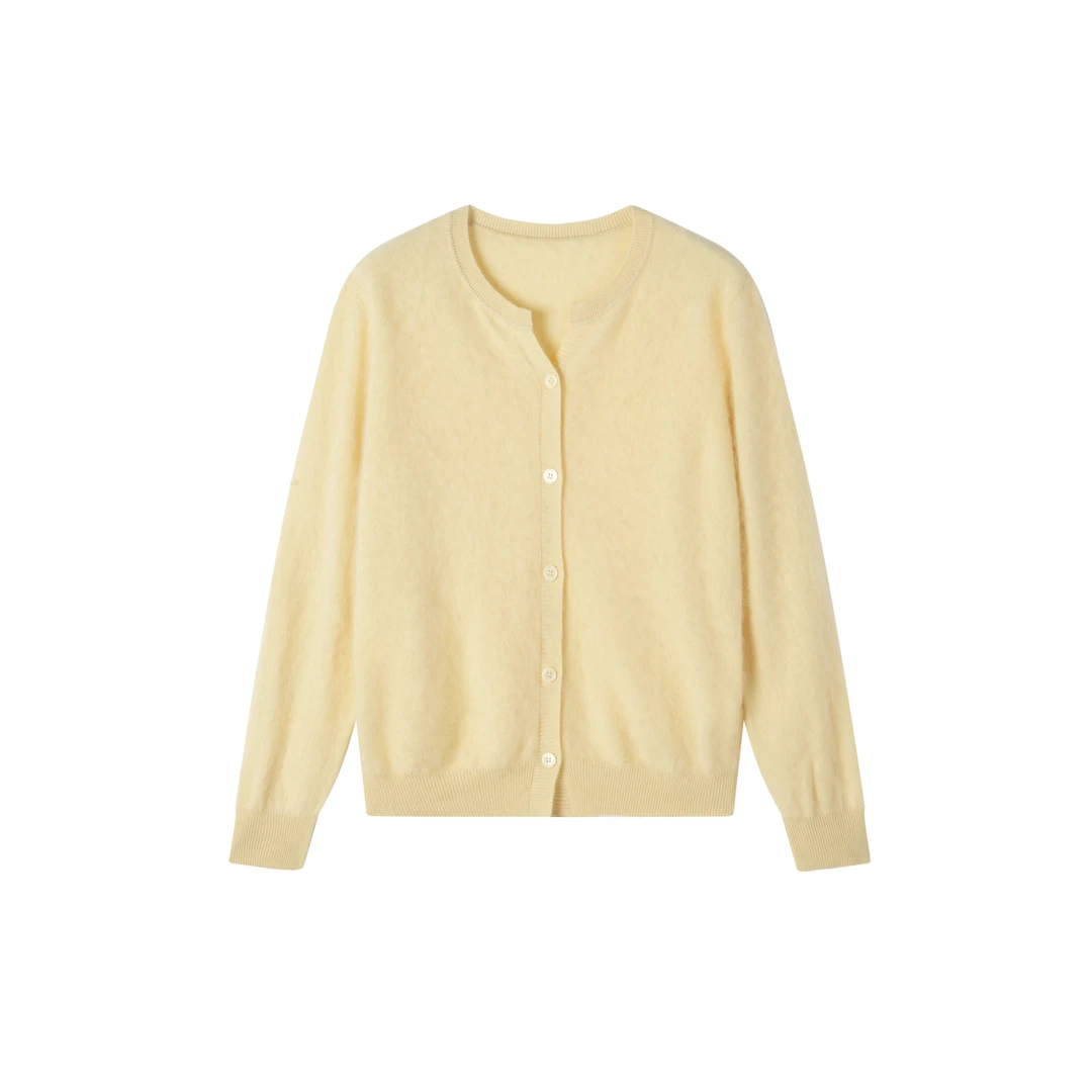 elvaisland单排扣亲肤毛羊毛衫毛衣