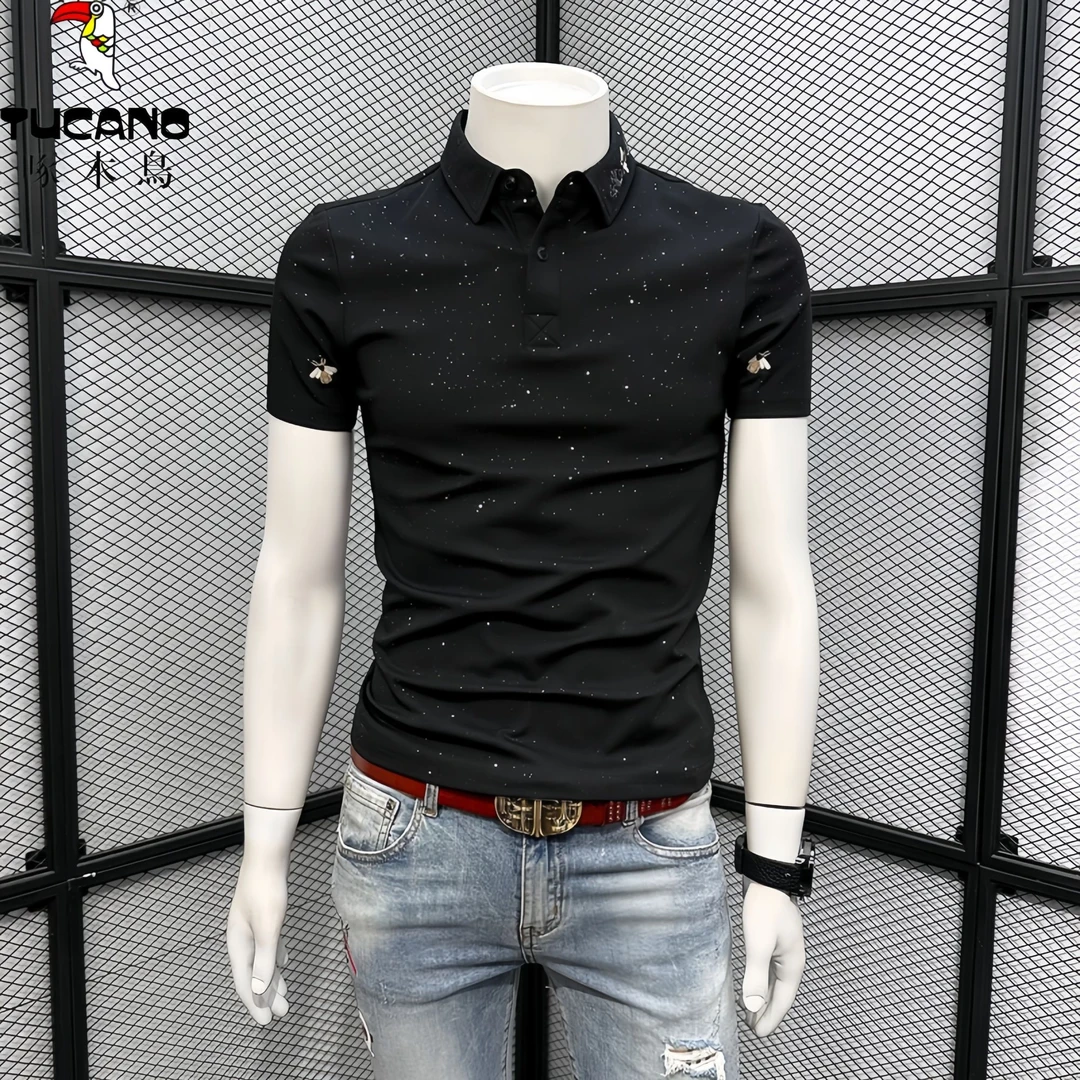 TUCANO/啄木鳥夏季翻领POLO衫男士修身短袖时尚帅气翻领T恤潮牌t