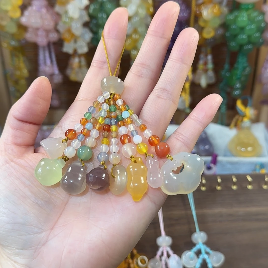 玛瑙/玉髓未镶嵌手机挂件