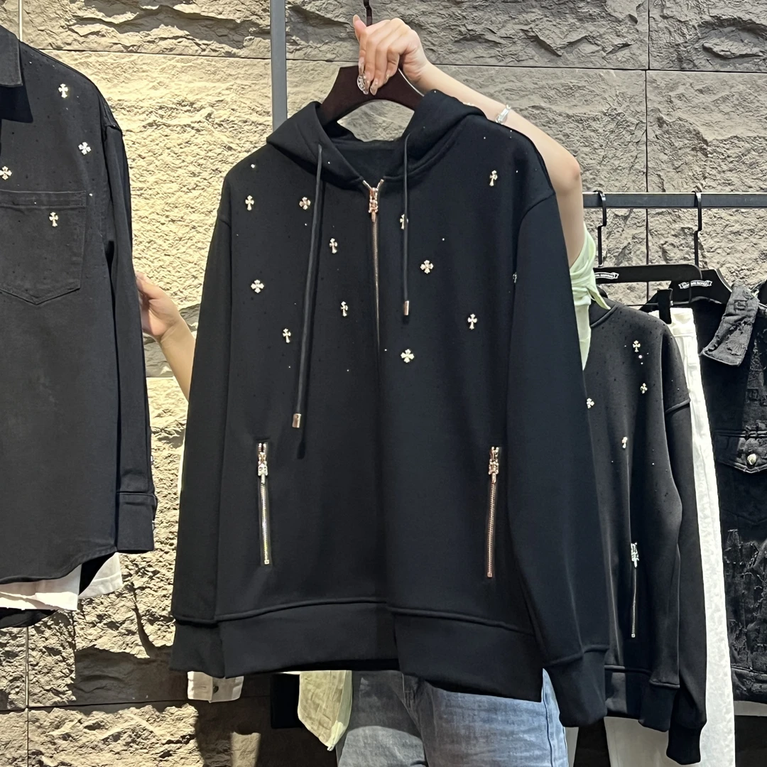 【0912】满天星连帽2024潮流新款休闲百搭拉链卫衣外套（男女同款）
