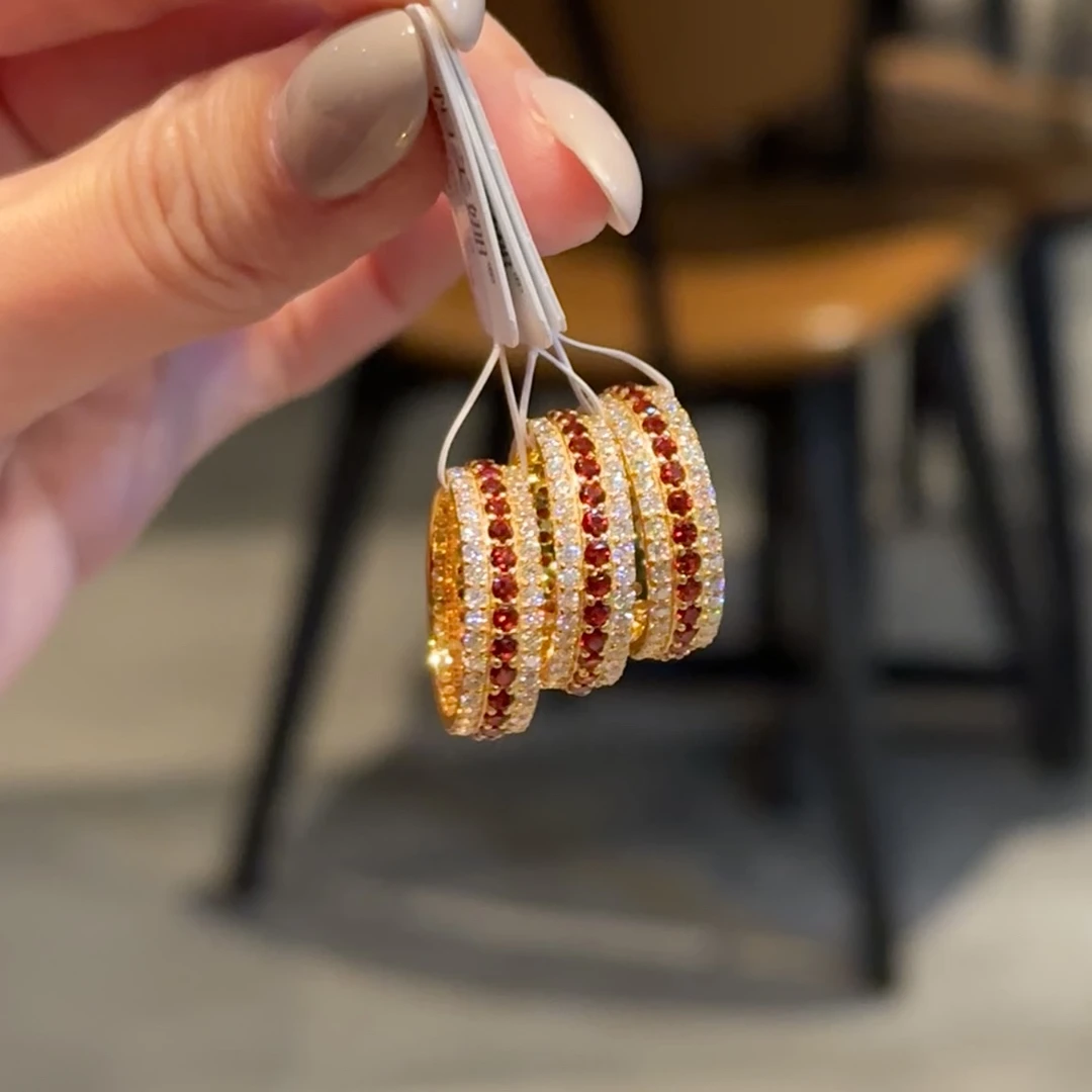 恒美娜 925银莫桑石戒指 梦露满钻戒指气质小众百搭红色个性时尚Y