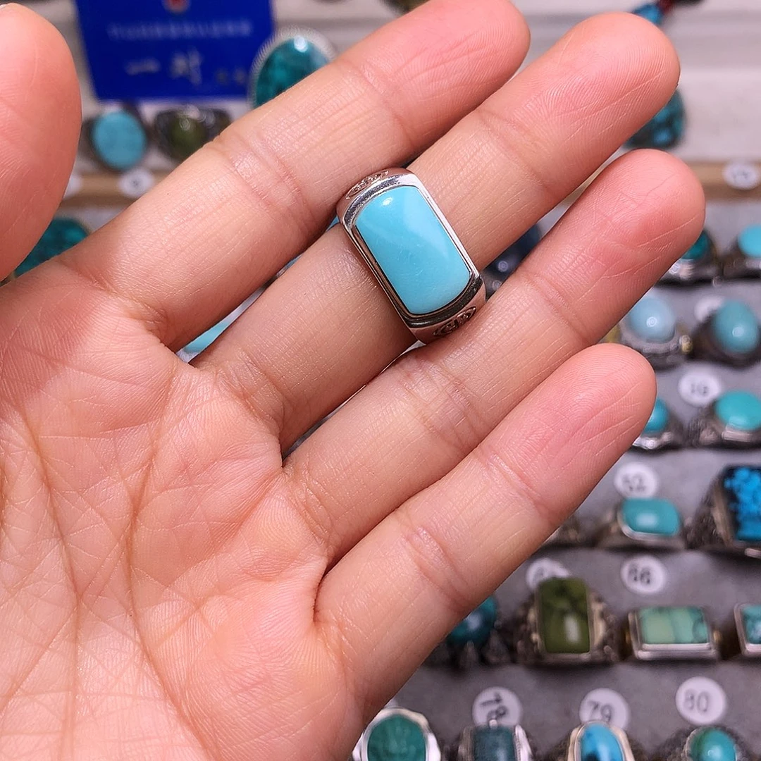 绿松石挂件银S925镶嵌