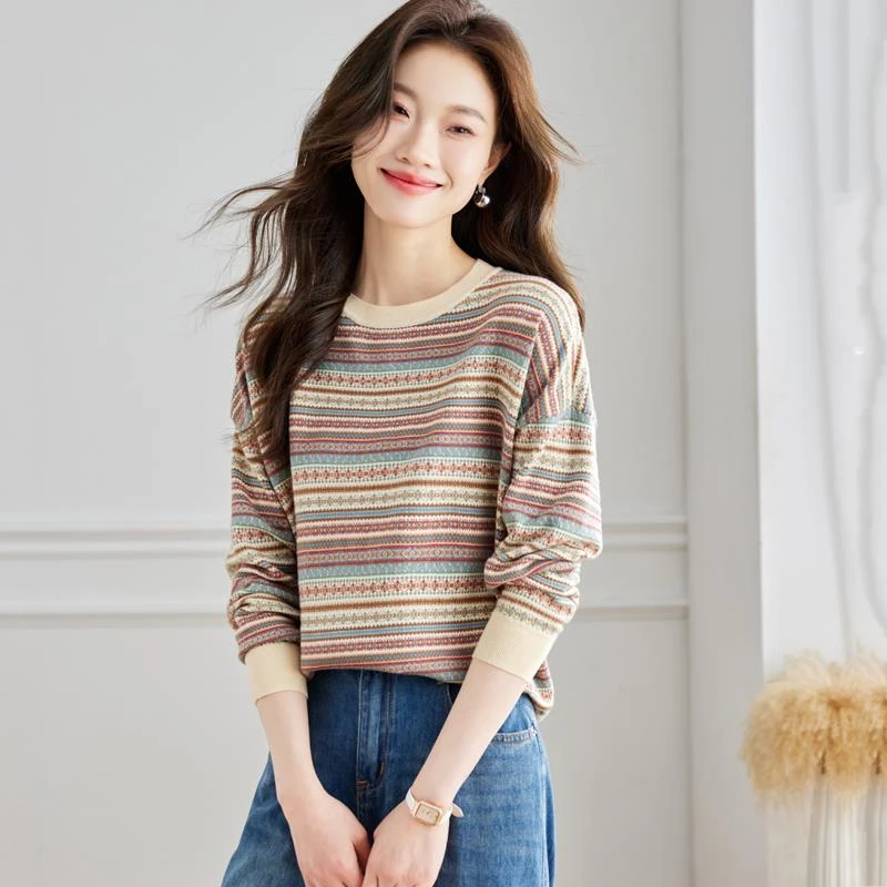 针织打底衫2025新款女秋冬时尚洋派时髦费尔岛毛衣小个子上衣秋季