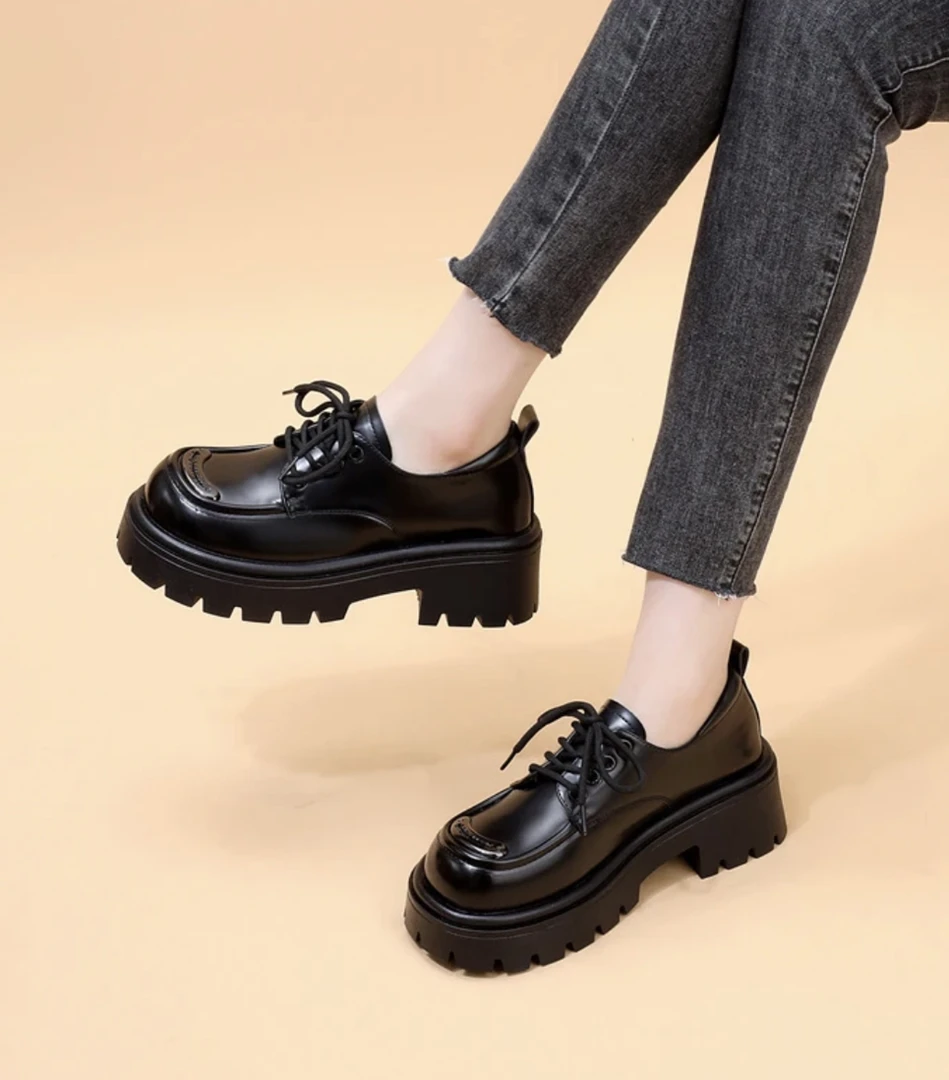 1玛丽珍鞋女2025新款春夏配裙子复古圆头粗跟小皮鞋LF-04 LF-03