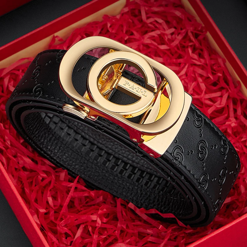 英皇保罗男士真牛皮皮带高档时尚休闲百搭头层牛皮年轻人裤腰带