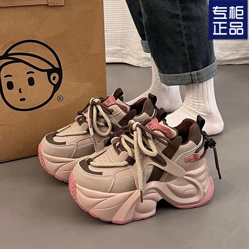 安踏联名部派厚底老爹鞋女潮女2025年鞋子女春秋季ins潮内增高