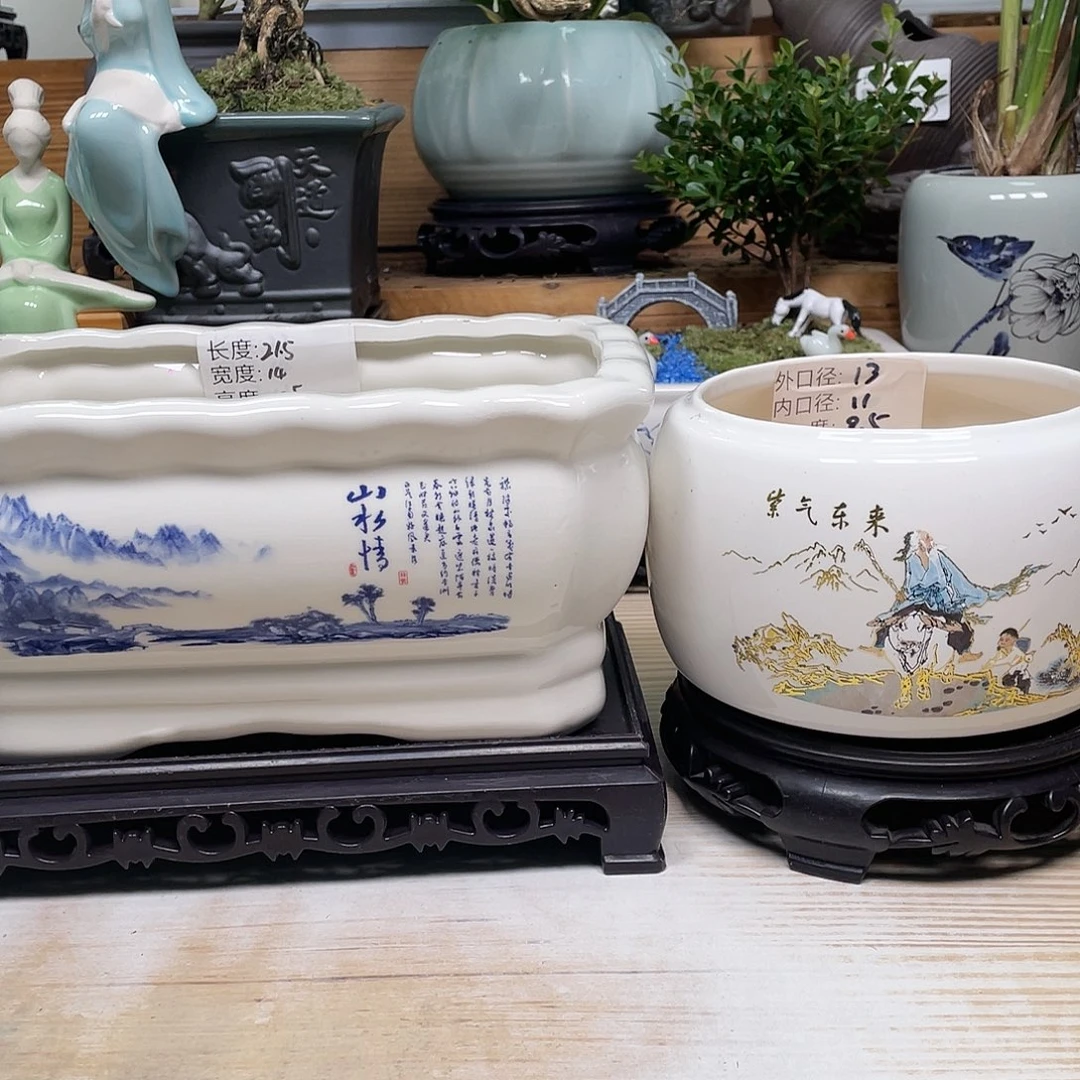 紫砂花盆陶瓷艺术花盆陶瓷