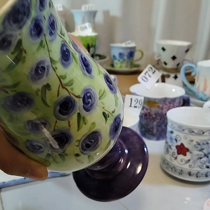 瓷杯子微微瑕景德镇陶瓷釉下彩