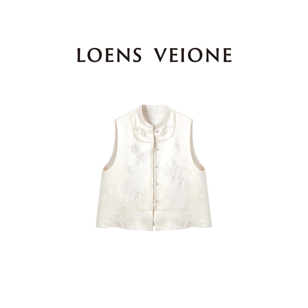 LOENS VEIONE/罗拉 【鲲之梦境】国风醋酸刺绣马甲外套25CVBB0101N