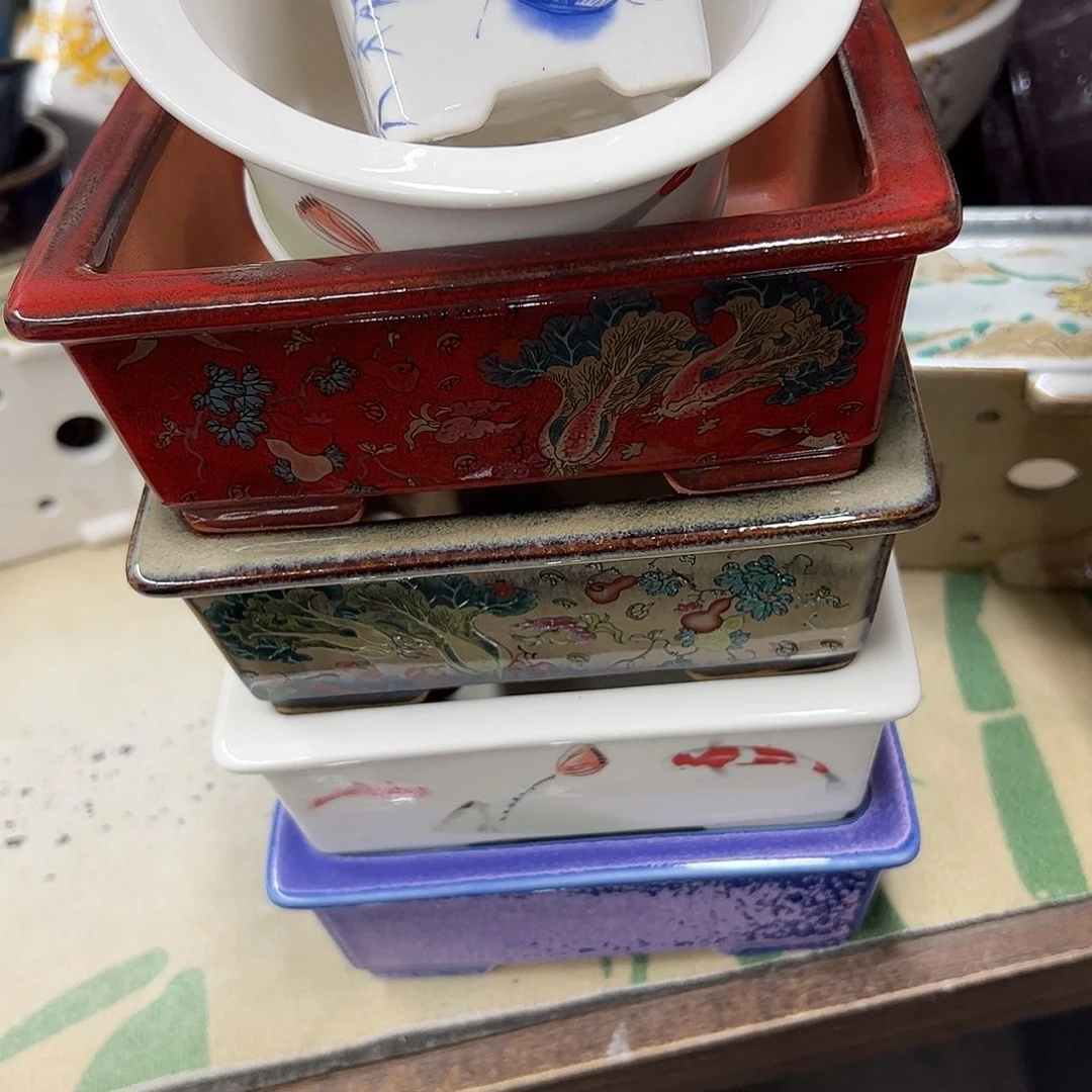 方***森花盆紫砂722号瑕疵5个介意勿拍