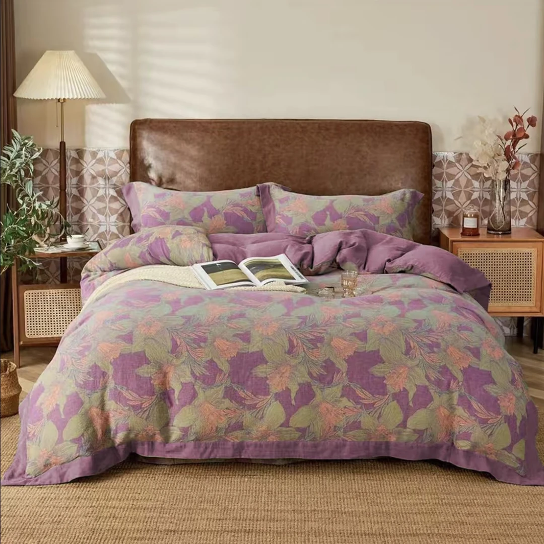 【王炸福利】复古新中式轻奢风格裸睡级夏凉被四件套 | 紫气东来