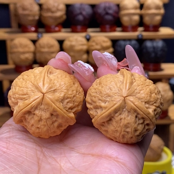 把件文玩核桃寿桃三棱48号38尺