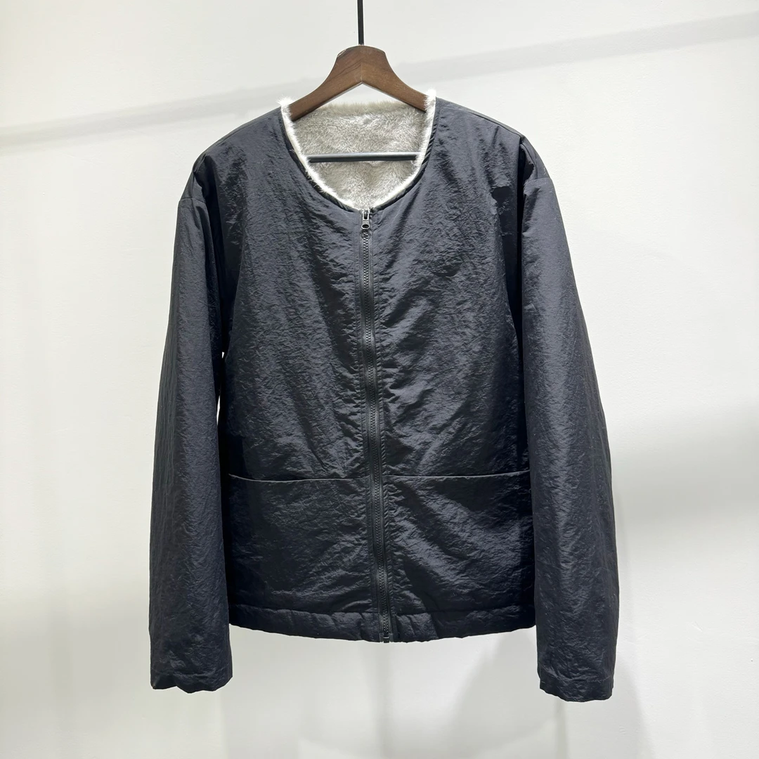 冬季新款座山雕大口袋简约圆领加绒夹克男士通勤潮流宽松保暖外套