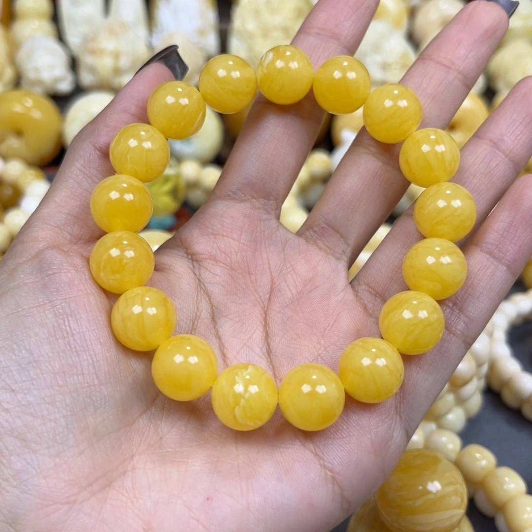 琥珀未镶嵌手串13+