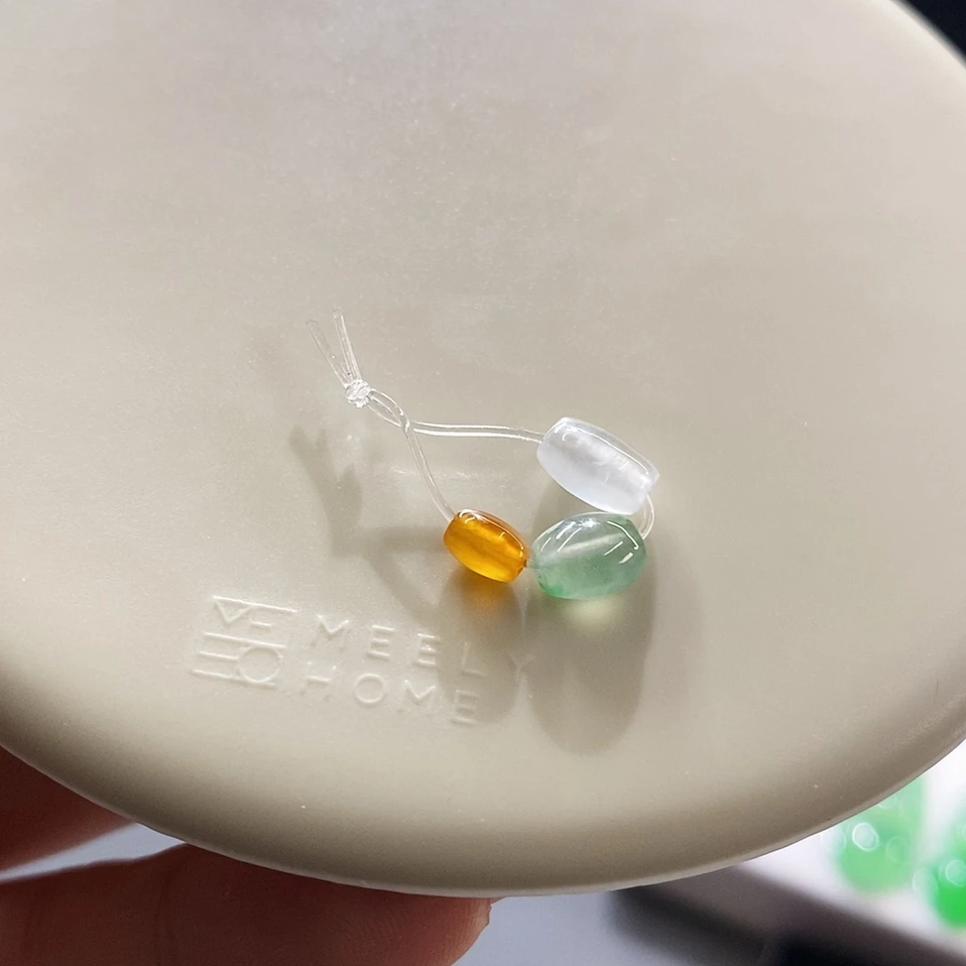散珠翡翠玻璃种鼓珠