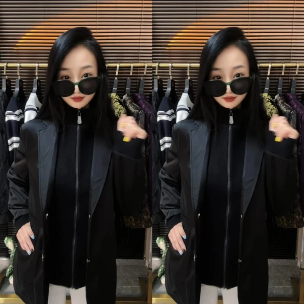 2025冬季新款男士鹅绒外套时尚百搭黑色中长款修身气质羽绒外套